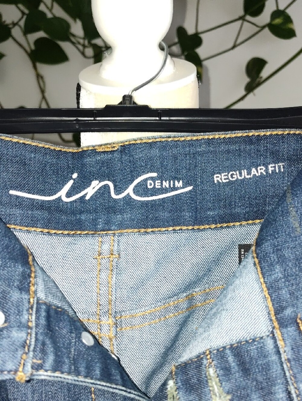 INC International Concepts Dark Blue Button-Front Denim Mini Skirt - Picture 4 of 10